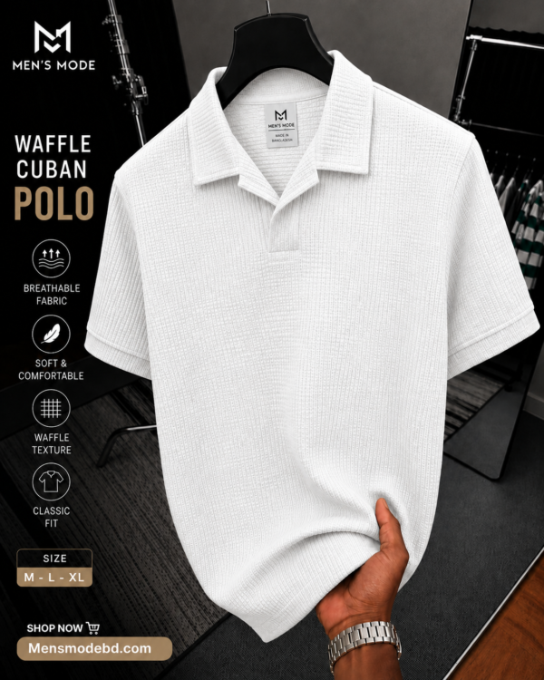 Premium Waffle Cuban Polo