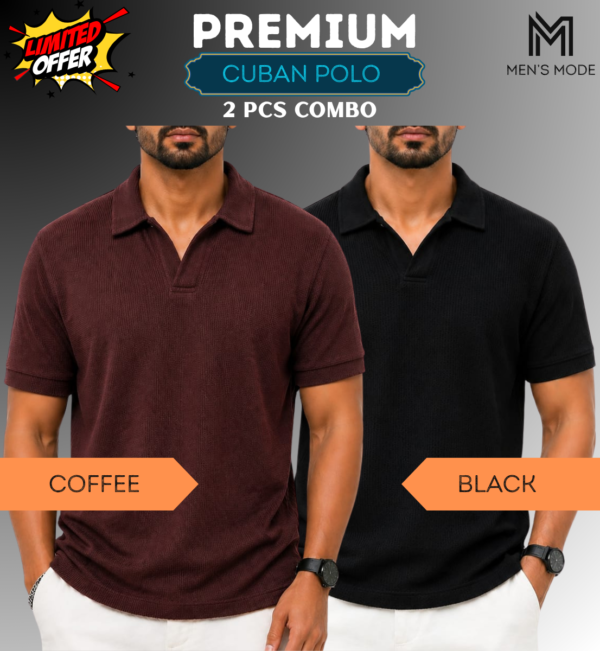 Premium Waffle Cuban Polo