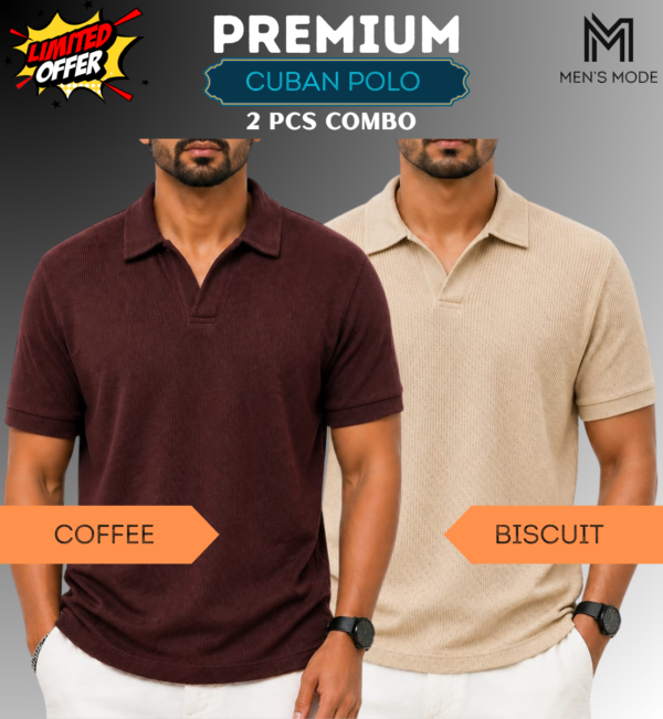 Premium Waffle Cuban Polo