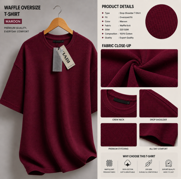 Premium Waffle Drop Shoulder