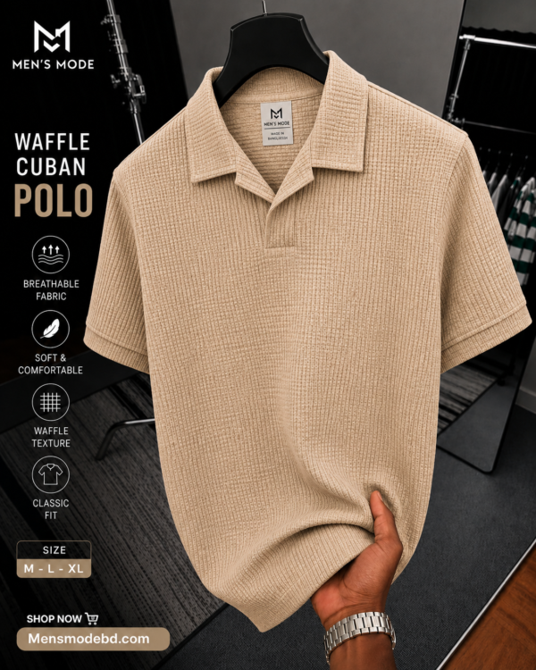 Premium Waffle Cuban Polo