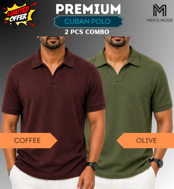 Premium Waffle Cuban Polo
