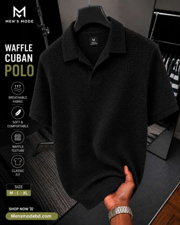Premium Waffle Cuban Polo