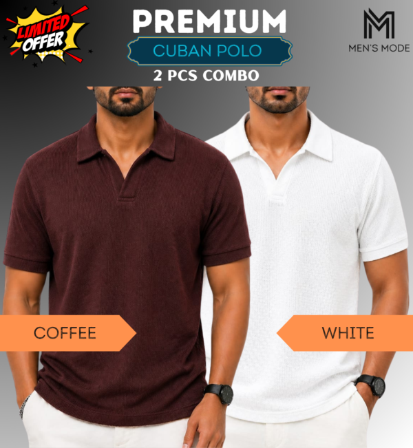 Premium Waffle Cuban Polo