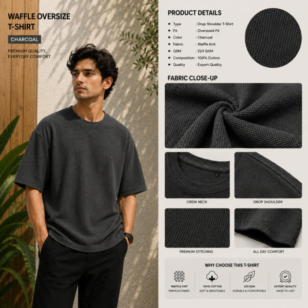 Premium Waffle Drop Shoulder