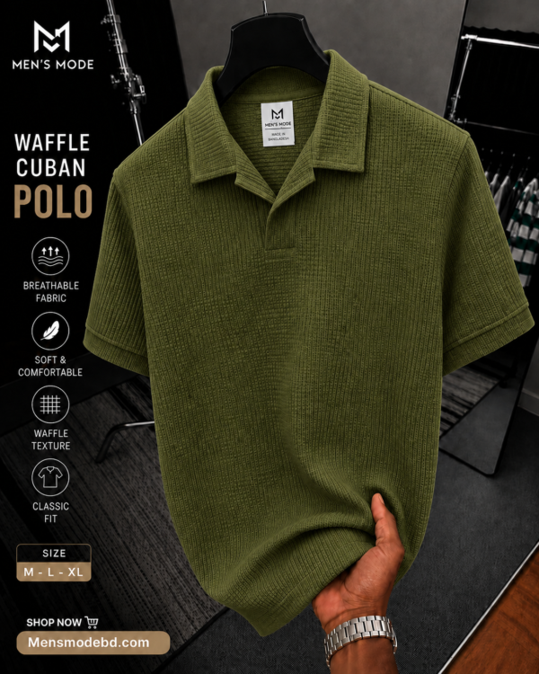 Premium Waffle Cuban Polo