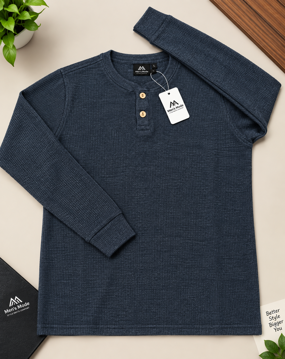 Premium Henley Full Sleeve T-Shirt - Image 2