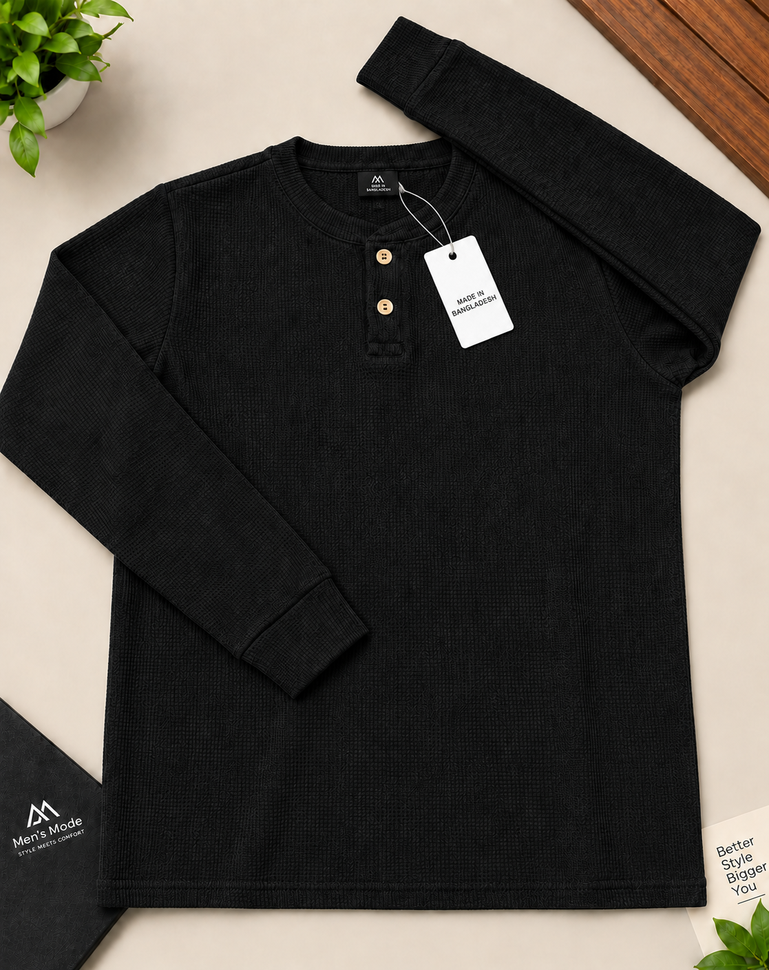 Premium Henley Full Sleeve T-Shirt - Image 2