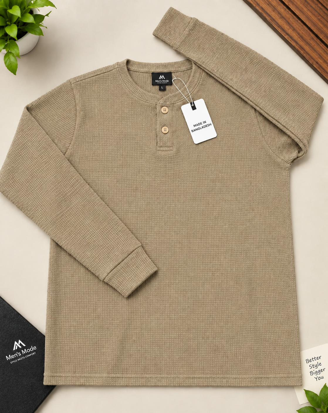 Premium Henley Full Sleeve T-Shirt - Image 2